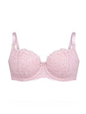 Victoria’s Secret Light Pink Lace Unlined Underwire Bra 36DD Romantic Floral